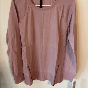 NEW Gaiam L Women's Lotus Zipper Sweatshirt Top Athleisure VIOLET ICE